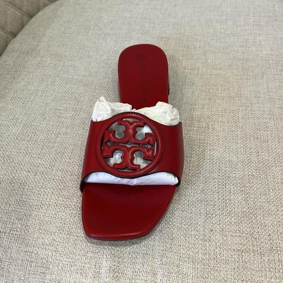 Tory Burch Women's Red Slide Sandals - Picture 2 of 4